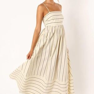 Striped Cream Maxi Dress